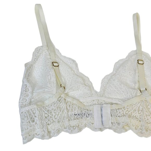 Aritzia Wilfred Lace Triangle Bralette Ivory Size Small Adjustable Straps - Picture 4 of 6